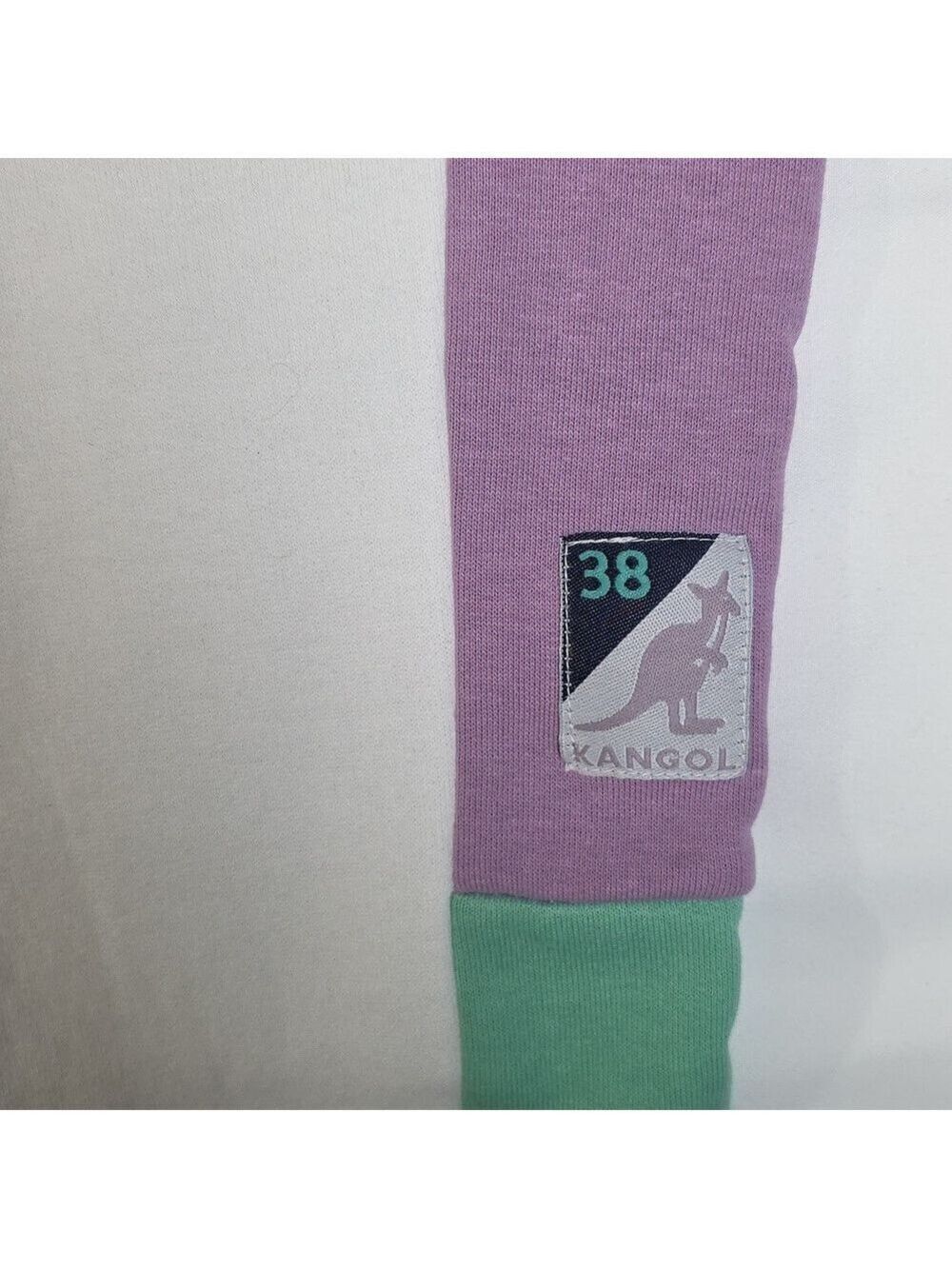 Kangol White and Purple Joggers with Green Accents Dirt At Bottom - Picture 2 of 10